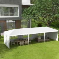 Outsunny Garden Gazebo Marquee Party Wedding Tent Canopy (9m x 3m) - White(m-10)