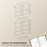 HOMCOM 9-stufiges DVD-Regal mit 18 Fächern und 14 verstellbaren Einlegeböden, Platz für 640 CDs, 360 DVDs oder 430 Blu-rays, Naturholz(m-7)