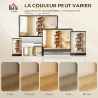 HOMCOM Bibliothèque à 5 niveaux, étagère de rangement en forme S avec 15 compartiments ouverts, 80 x 24 x 200 cm, chêne(m-8)