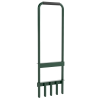Outsunny Aireador de Césped Manual con 5 Púas Huecas Mango Antideslizante Herramienta de Perforación de Césped Verde Oscuro
