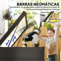 Outsunny Arcón Exterior Capacidad 311L Baúl de Almacenaje de Acero con Cerradura Llave Pistones Neumáticos 120x62x62 cm Gris(m-5)