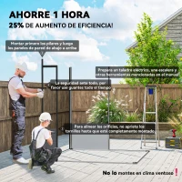 Outsunny Caseta de Jardín Exterior 190x191x215 cm con Puerta Corredera Ventana y Ventilación para Almacenar Herramientas Gris(m-4)