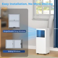 HOMCOM Przenośny klimatyzator 9000 BTU, 4-w-1 z chłodzeniem, osuszaczem, wentylatorem, trybem nocnym(m-8)