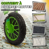 HOMCOM Moto Cross électrique pour Enfant 3 à 5 Ans 12 V 3-8 Km/h avec roulettes latérales Amovibles dim. 106,5L x 51,5l x 68H cm Vert(m-5)