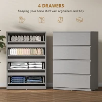 HOMCOM Chest of Drawers, 4-Drawer Storage Cabinets, Modern Dresser, Storage Drawer Unit for Bedroom(m-4)