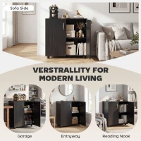 Vinsetto Two-Tier Locking Office Storage Cabinet - Black(m-7)