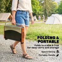 Outsunny Portable BBQ Grill, Folding Charcoal Barbecue Grill with Removable Charcoal Basin for Camping Picnic Garden Party, Black(m-4)