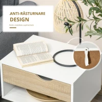 HOMCOM Noptiere Moderne cu Sertar și Raft, Design Modern și Funcțional, Ideal pentru Cameră de Dormit, Albastru(m-4)