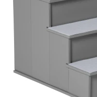 PawHut Scala con 4 gradini, pelo corto, cani/gatti e animali, fino a 30 kg, 40x59x54,2 cm, Grigio(m-10)