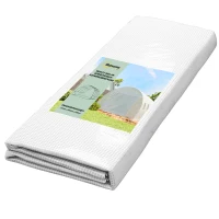 Outsunny Ersatz-Gewächshausabdeckung, wetterbeständig, 400 cm x 300 cm x 200 cm, Transparent, Weiß(m-11)