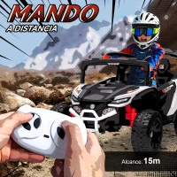 AIYAPLAY Coche Eléctrico para Niños 12V con 2 Motores Control Remoto 2,4G Suspensión Trasera Faros Música Blanco(m-5)