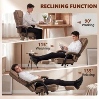 HOMCOM Office Chair with 6-Point Vibration Massage and Heat, Executive Computer Desk Chair with High Back, Reclining, Brown(m-8)