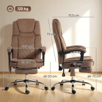 HOMCOM Office Chair with 6-Point Vibration Massage and Heat, Executive Computer Desk Chair with High Back, Reclining, Brown(m-3)