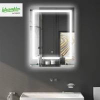 kleankin LED Bathroom Mirror with Lights and Shelf, Illuminated Makeup Mirror, Vanity Mirror with 3 Colour, Smart Touch, Anti-Fog(m-2)