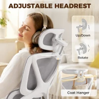 HOMCOM Ergonomic and Adjustable Office Chair - Grey(m-6)