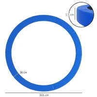 SPORTNOW Vervangende randafdekking voor trampolines, waterdicht, scheurvast, Ø366 cm, Blauw(m-3)