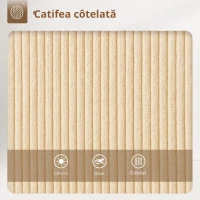 HOMCOM Set 2 Scaune de Bar cu Spătar și Brațe Rotative din Catifea Bej(m-6)
