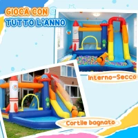 AIYAPLAY Castello Gonfiabile Parco Acquatico 5 in 1, 360x250x195cm, Multicolore(m-8)