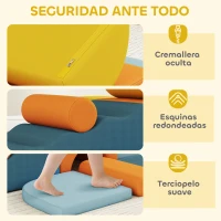 AIYAPLAY Juego de 9 Bloques de Espuma para Niños con Fundas de Terciopelo Lavables para Escalar y Gatear Multicolor(m-6)