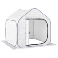 Outsunny 150 x 148cm Pop-Up Greenhouse - White(m-1)
