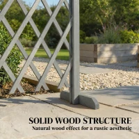 Outsunny 2 Pack Expanding Fence Panels, Wooden Freestanding Garden Fence with Stable Feet, 180 x 30 x 103cm, Dark Grey(m-5)