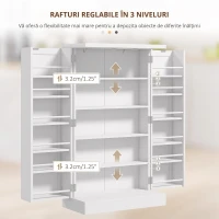 Homcom Dulap Bucatarie Cu Usi Duble – 5 Niveluri & 12 Rafturi Spatioase(m-6)
