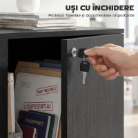Vinsetto Dulap de Birou pentru Documente Multifuncțional cu Încuietoare, 2 Uși și Raft Interior, 80x40x80 cm, Negru(m-5)