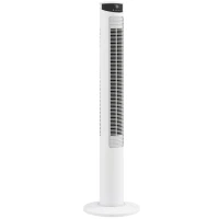 HOMCOM Tower Fan with WiFi Control Standing Floor Fan with Remote Control 116 cm White(m-1)