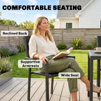 Outsunny 7 Pieces Outdoor Dining Set, Patio Table and Chairs for 6, Garden Dining Furniture Set with Slatted Tabletop(m-6)