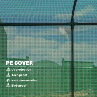 Outsunny Mini Greenhouse, Garden Tomato Growhouse with Roll-Up Door and 2 Mesh Windows, PE Cover, 200 x 75 x 188 cm, Green(m-5)