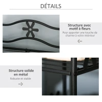 HOMCOM Armoire Chambre adulte Penderie Vêtement Dressing Multi Rangements 5 étagères 84L x 42l x 159H cm métal Noir 2 Rideaux Blanc(m-6)