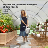 Outsunny Serre de Jardin Tunnel Surface Sol 18 m² 6L x 3l x 2H m châssis Tubulaire renforcé 24 mm 8 fenêtres Blanc(m-7)