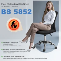 Vinsetto Silla de Escritorio Giratoria sin Brazos Silla de Malla con Altura Ajustable Carga 100 kg 43x58x90-100 cm Negro(m-8)