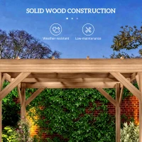 Outsunny 3 x 3 m Wooden Pergola Kit, Decorative Garden Gazebo Shelter with Stable Structure for Climbing Vines, Dark Brown(m-4)