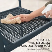 Outsunny Juego de 4 Sillas de Jardín Exterior Apilables con Reposabrazos Respaldo y Marco de Acero 55x60x83 cm Gris Oscuro(m-8)