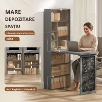 Homcom Birou Pliabil 3-in-1 – Biblioteca, Tabla & Masa Dining, 98×153 cm(m-5)