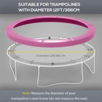 SPORTNOW Zastępcza osłona krawędzi trampoliny, wodoodporna, trwała, Ø366 cm, różowa(m-4)
