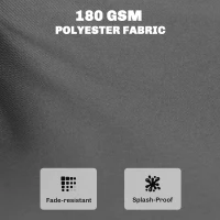 Outsunny Wodoodporna poduszka na ławkę, poduszka na zewnątrz ze zdejmowanym pokrowcem i paskami mocującymi, na ogród i taras, 110 x 46 cm, ciemnoszara(m-4)