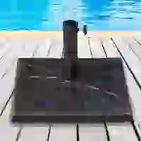 Outsunny Pied de Parasol Base de lestage carrée 47L x 47l x 32H cm résine Imitation Fonte Poids Net 15 Kg Bronze(m-10)