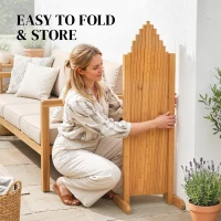 Outsunny 2 Pack Expanding Fence Panels, Wooden Freestanding Garden Fence with Stable Feet, 180 x 30 x 103cm, Brown(m-6)