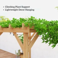 Outsunny 3 x 3 m Wooden Pergola Kit, Decorative Garden Gazebo Shelter with Stable Structure for Climbing Vines, Dark Brown(m-8)