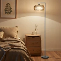 HOMCOM Lampadaire sur pied salon, lampe sur pied dimmable, 3 températures de couleur, télécommande, 52x33x170cm, noir(m-10)