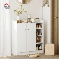 HOMCOM Shoe Storage Cabinet with 2 Doors, Adjustable Shelves, Entryway Shoe Cabinet for 12 Pairs, White(m-2)