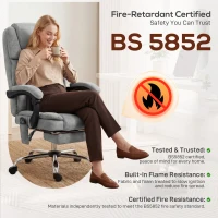 HOMCOM Office Chair with 6-Point Vibration Massage and Heat, Executive Computer Desk Chair with High Back, Reclining, Grey(m-9)