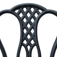 Outsunny 3 Piece Patio Bistro Set, Cast Aluminium Garden Outdoor Furniture Table and Chairs, Shabby Chic Style(m-8)