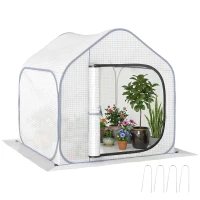 Outsunny 150 x 148cm Pop-Up Greenhouse - White(m-10)