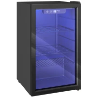 HOMCOM Cantinetta Vino Refrigerata 24 Bottiglie 68L Temperatura Regolabile 4-16℃ con Vetro Anti UV, Ripiani, Nera(m-1)