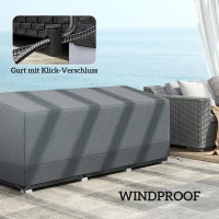Outsunny Schutzhülle für Gartenmöbel Winterfest Wasserdicht Abdeckung Anti-UV 600D Oxford Gewebe 190,5 x 72 x 76cm Hellgrau(m-5)