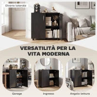 Vinsetto Mobile Ufficio Portadocumenti Multiuso con Serratura, 2 Ante e Mensola Interna, 80x40x80 cm, Nero(m-7)