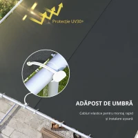 Outsunny Pergola mobila 3 x 3(m), Foisor de gradina cu roti, Gri(m-6)
